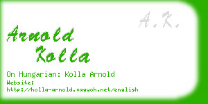 arnold kolla business card